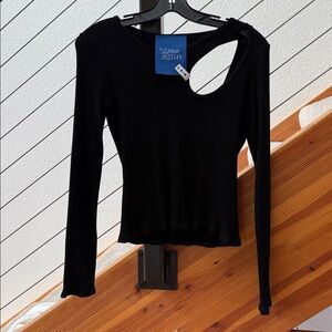 Simon Miller Black Space Ribbed Top - Sz M Black
